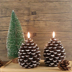 Flameless Pine Cone Candles