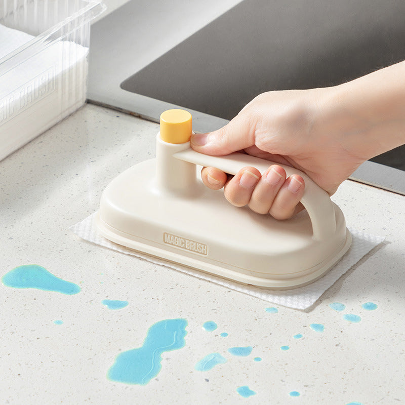 Kitchen cleaning brush & interchangeable disposable magic cloth