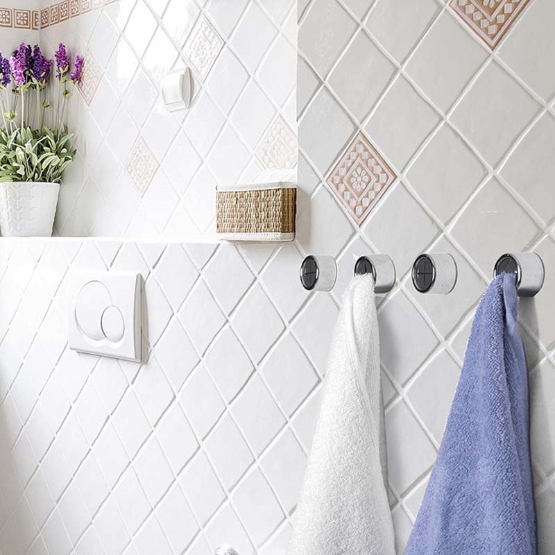Round self-adhesive towel hooks for the kitchen
