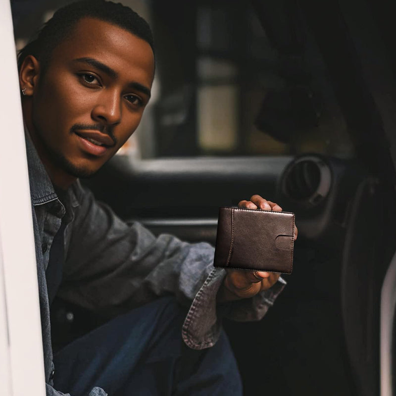 Genuine Leather Theft Protection Card Holder