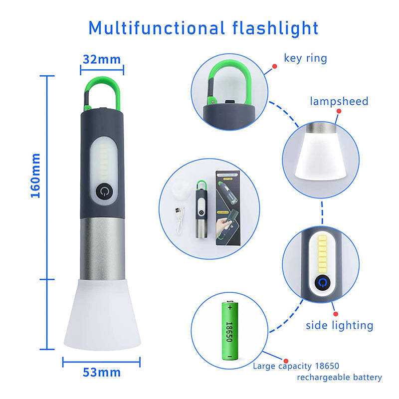Rechargeable LED Flashlight with 750-Lumen Output and 200 m Range