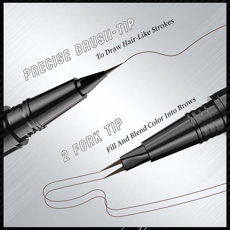 2-in-1 Dual-Ended Eyebrow Pencil with Micro-Fork Tip Applicator and Precise Brush Tip