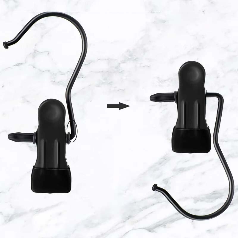 Space-saving portable travel hanger clips