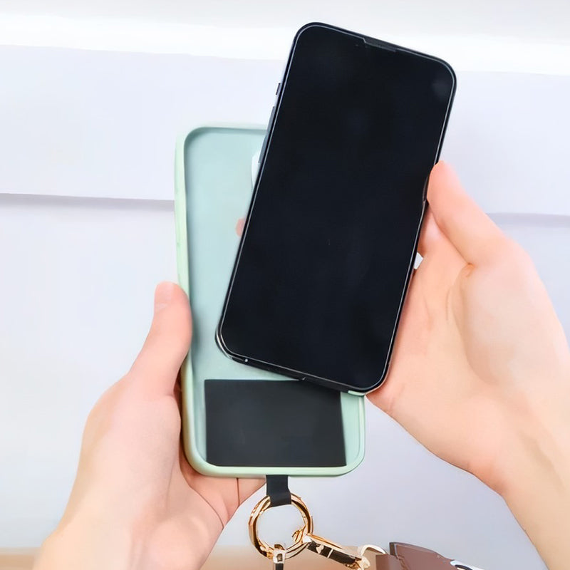 Phone strap with zipper pocket