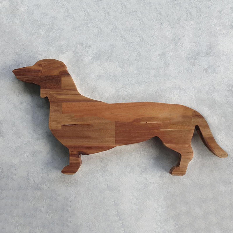 Wooden Dachshund Dog Serving Tray