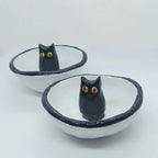 Lucky Black Cat Decorative Trinket Bowl Dish
