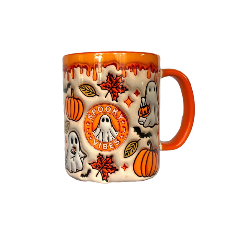 Pumpkin Coffee Mug with Ghost