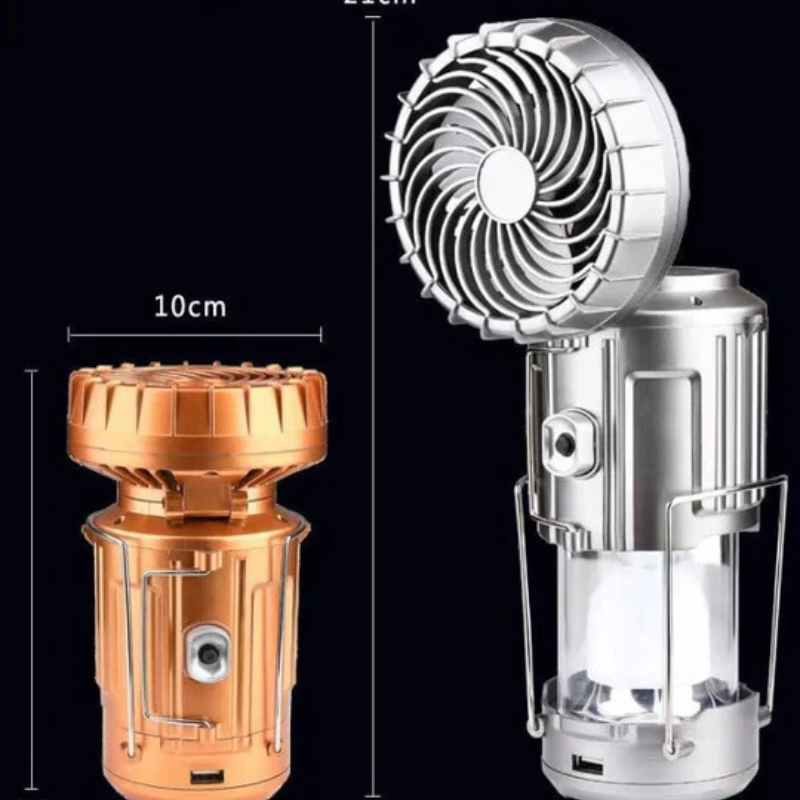 Foldable Light with Built-in Fan and USB Rechargeable Power