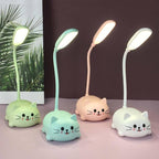 Mini Cartoon Cat LED Eye Protection Reading Lamp USB Rechargeable Desk Lamp