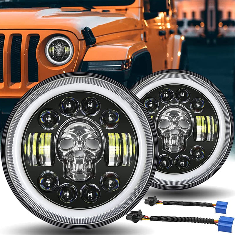 7 Inch Skull LED Headlight