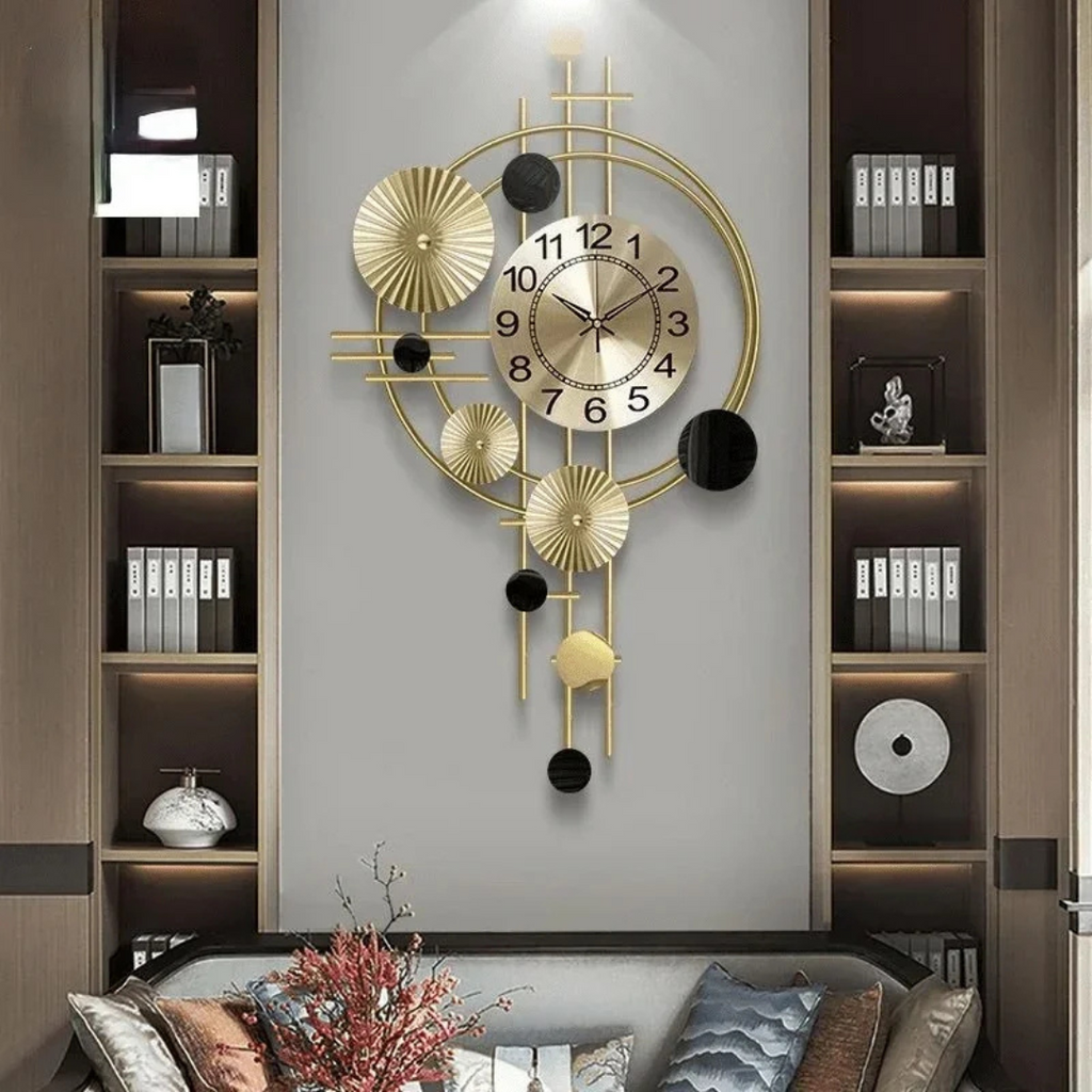 Large Silent Metal Wall Clock with Industrial Design