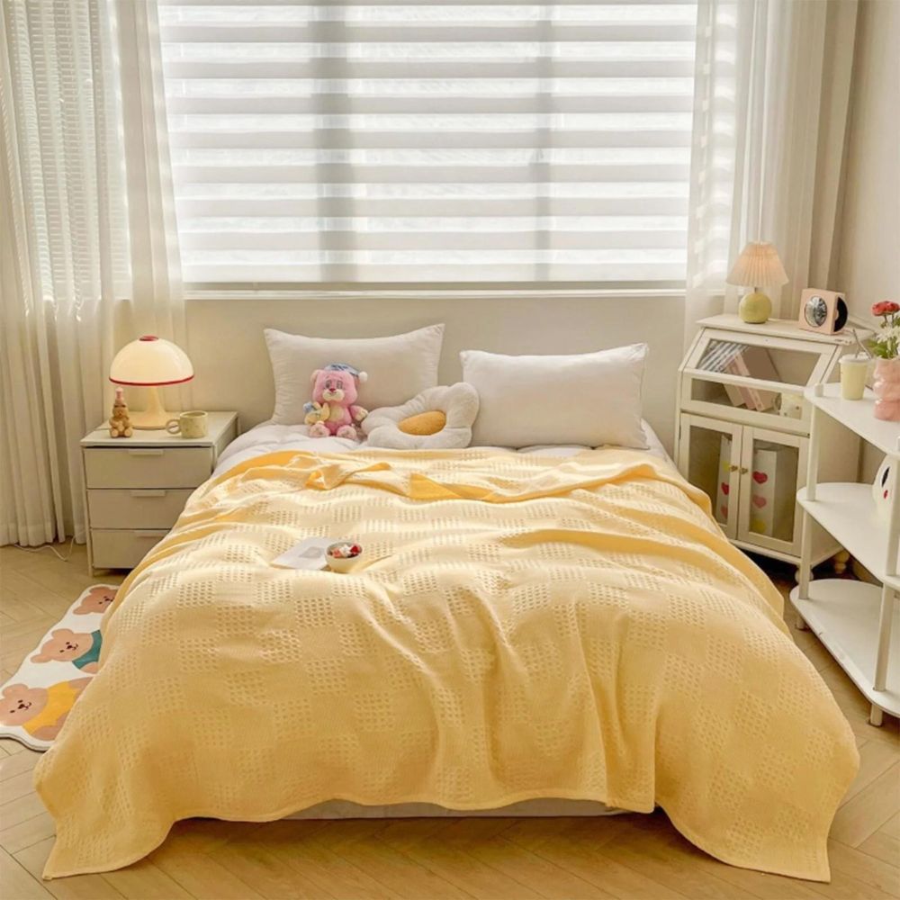 Cotura Waffle Blanket | 100% Organic Cotton | Breathable & Elegant | Waffle Structure