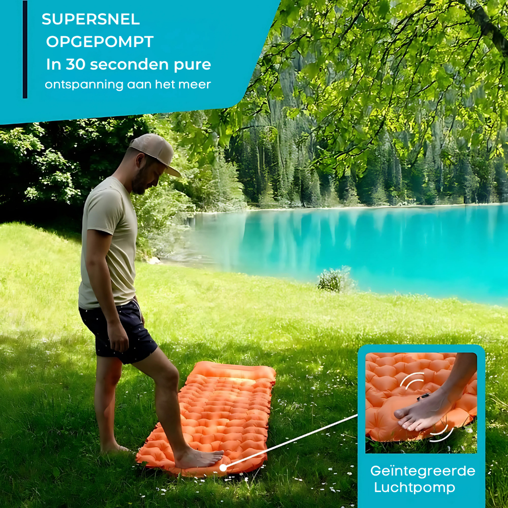 AirLite Self-Inflating Sleeping Mat – Lightweight, Compact & 10 cm Thick Comfort
