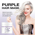 Purple keratin hair mask - locks in color and neutralizes brassiness and yellow tones for blonde silver-gray hair with light highlights