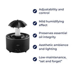 Rotating Umbrella Mist – LED Night Light – Quiet Humidifier for Bedroom