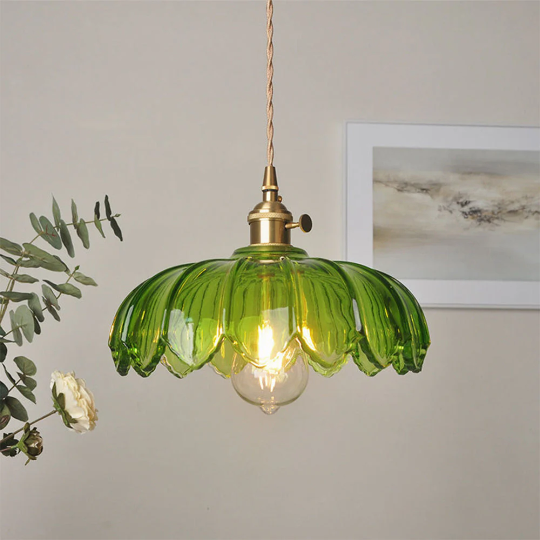 Vintage Glass Hanging Lamp