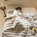Faux Fur Fleece Throw Blanket