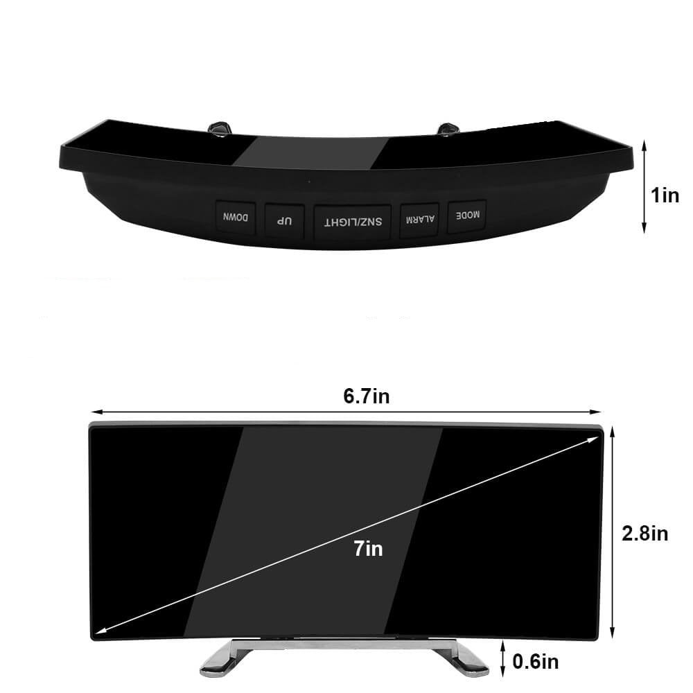 Curved LED Digital Alarm Clock - Rass