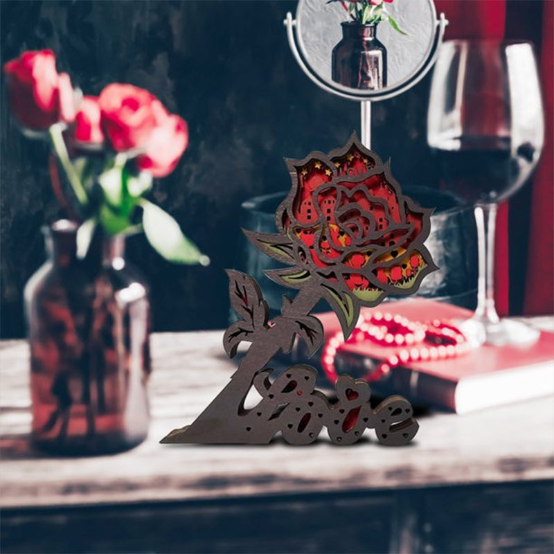 Valentine's Day 3D Wooden Carving Ornaments