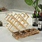Folding Freestanding Wooden Wine Rack