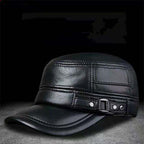 New winter hat for men with lambskin ear protection flat visor