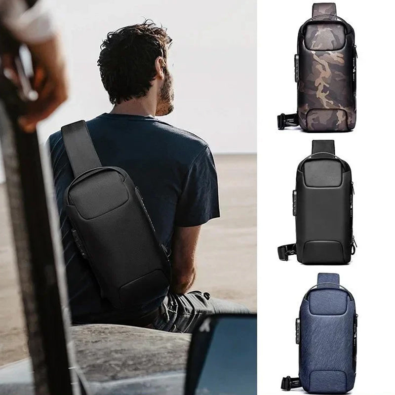 Theft-proof shoulder bag with USB charging port