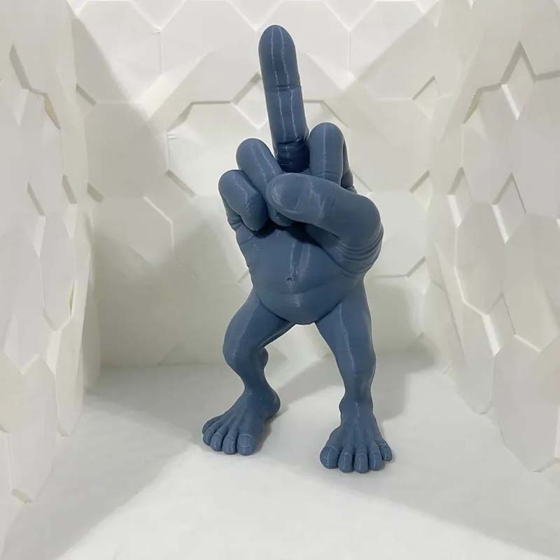 Middle finger figure with legs