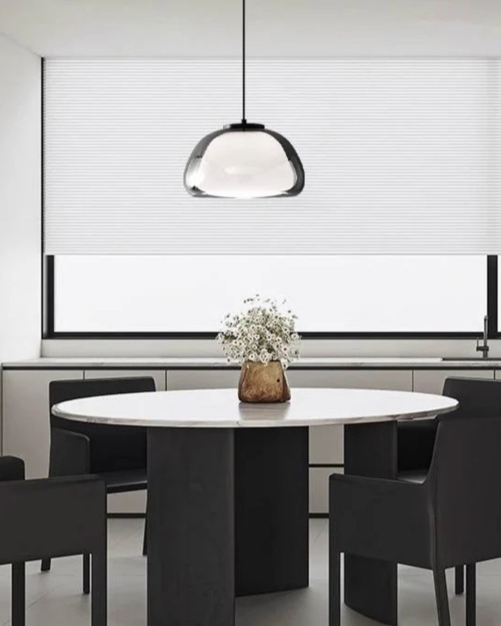 Elegant Lamp in the Form of a Glass Dome with Crystal Accent