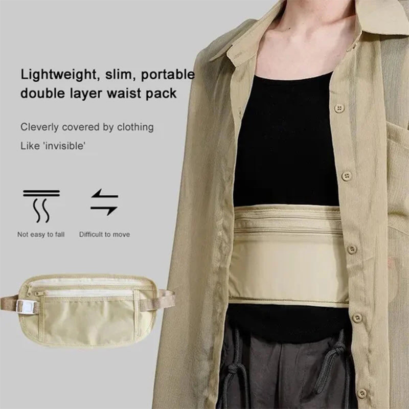 Sport Hip Bag Adjustable with Zipper Pockets