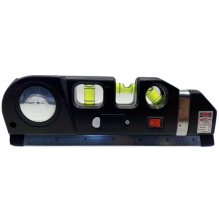 Multipurpose Laser Level Tool with Cross Line Projection and 8-Foot Tape Measure