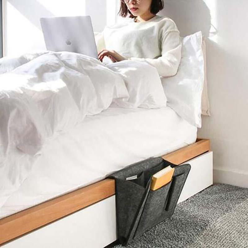 Felt Sofa Bedside Storage Bag with Pockets