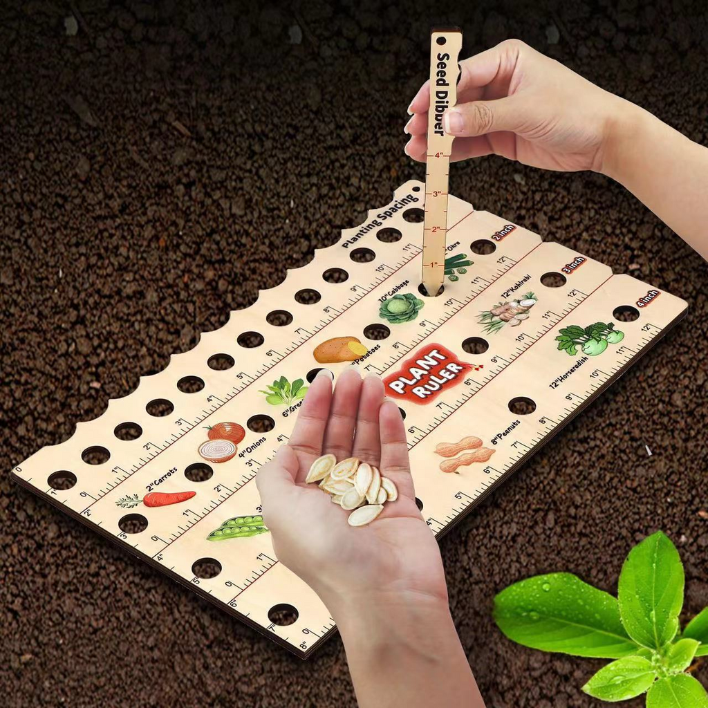 Wood Plant Ruler – Multifunctional Seed Measuring Tool for Garden
