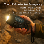 Portable Wind-Up Radio | AM/FM, Weather Broadcasts & Built-In Power Bank for Emergency Preparedness