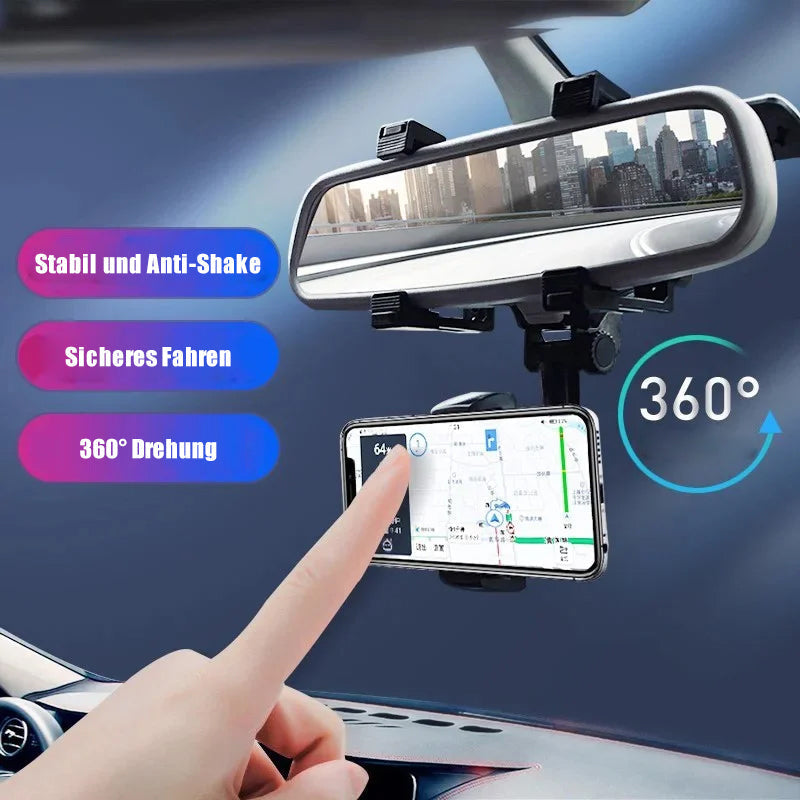 Multifunctional Rotatable Car Rearview Mirror Phone Holder