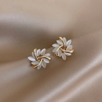 Chic Opal Floral Stud Earrings
