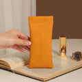 Leather storage bag with buckle