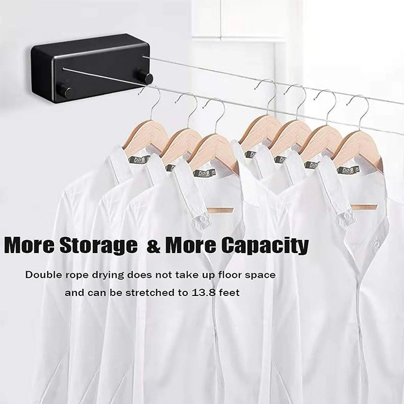 Retractable clothesline for indoors/outdoors