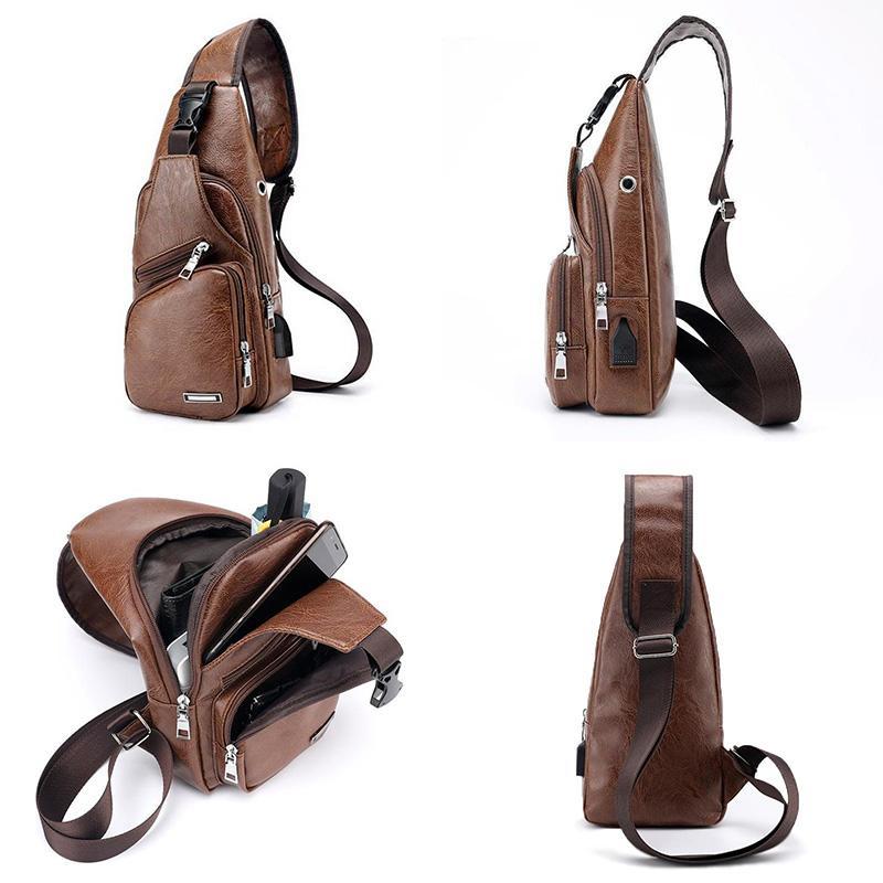 Shoulder bag Crossbody bag for men with USB charging port