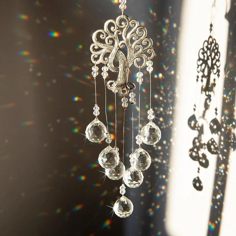 Sun Catcher Tree World Made of Crystal