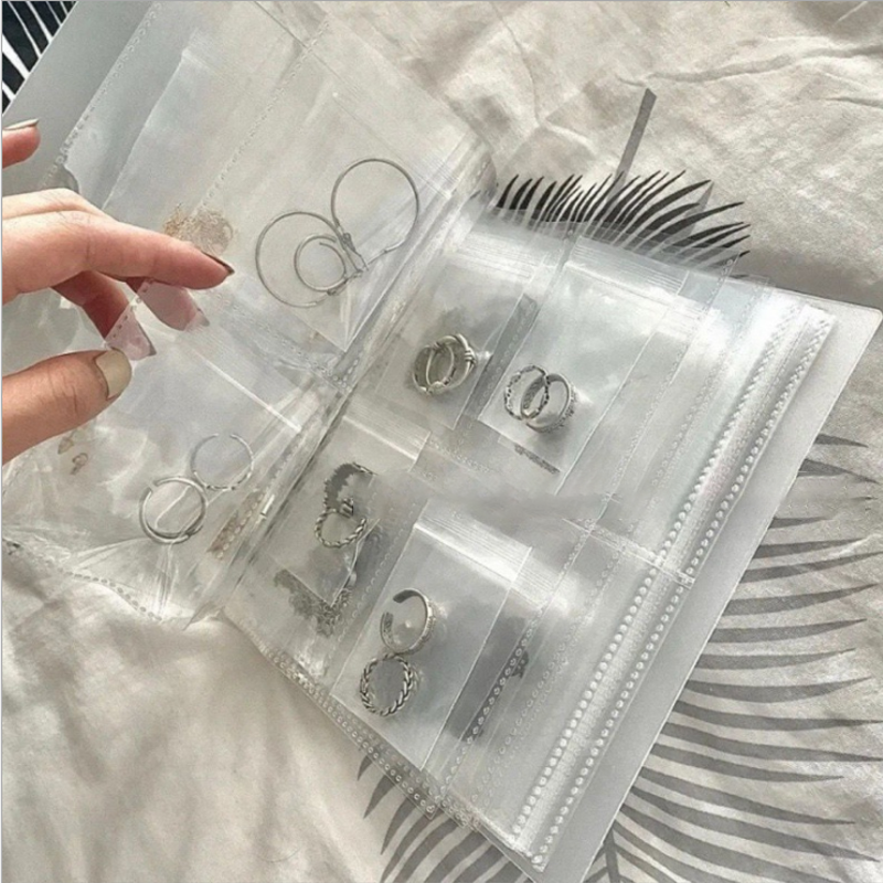 Simple transparent jewelry album storage bag