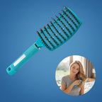 Quick Knot‑Free Detangling – Nylon Bristles with Scalp Massage Tips – For Thick or Curly Hair