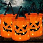 Light Up Pumpkin Halloween Treat Bag