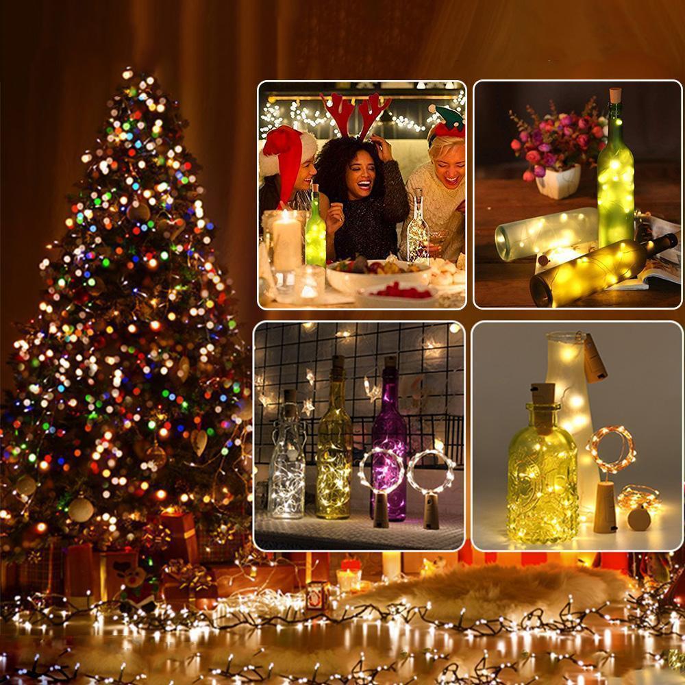 LED Wine Bottle Lamps Cork Night Light DIY Decoration Lift - 5/10 PCS