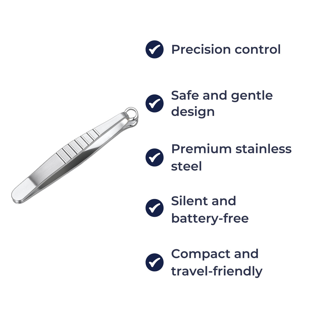 Safe Round Tip Design – Stainless Steel – Precise Grooming for Nose & Face