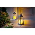 LED lantern set – 2 pieces with realistic candle flicker for indoor and outdoor
