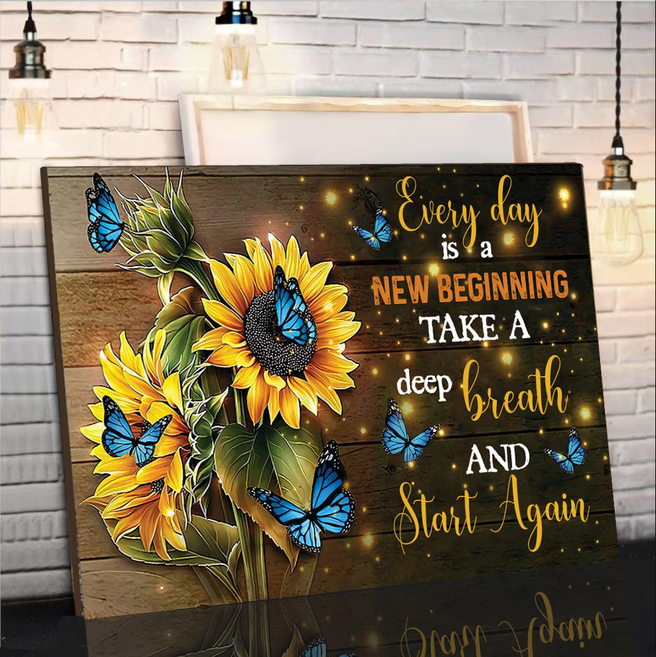 Butterfly Sunflower Wall Art