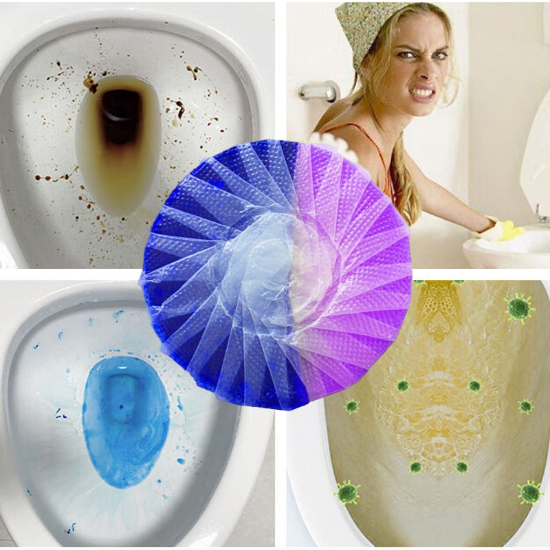 Two-colored concentrated toilet cleaning block