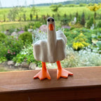 Duck ornament in the shape of the middle finger