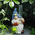 Gnome Garden Statue with Resin Rain Gauge