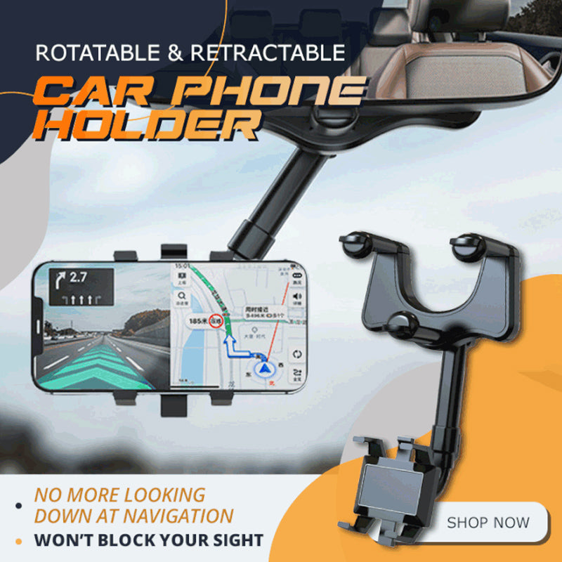 Rotatable and extendable car phone holder